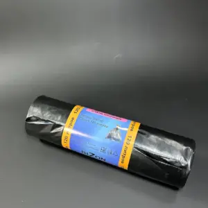 Мешки для мусора 120 литров очень прочные черные Размер 70х110 см 12 штук в рулоне