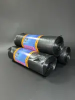 Мешки для мусора 120 литров очень прочные черные Размер 70х110 см 12 штук в рулоне