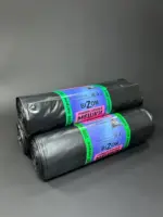 Мешки для мусора 240 литров очень прочные черные размер 100х130 см 6 штук в рулоне