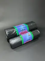 Мешки для мусора 240 литров очень прочные черные размер 100х130 см 6 штук в рулоне