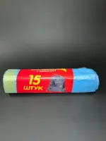 Мешки для мусора с завязками 35 литров 15 штук 67х57 см цвет голубой