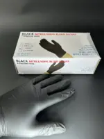 Перчатки нитриловые/виниловые черные размер L (100 штук в пачке) Black vinyl/nitrile Latex Free
