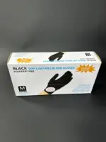Перчатки нитриловые/виниловые черные размер M (100 штук в пачке) Black vinyl/nitrile Latex Free