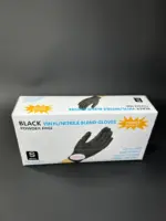 Перчатки нитриловые/виниловые черные размер S (100 штук в пачке) Black vinyl/nitrile Latex Free