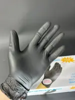 Перчатки нитриловые/виниловые черные размер S (100 штук в пачке) Black vinyl/nitrile Latex Free