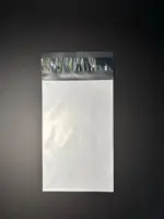 Курьерский пакет 10×15 см бело-серый без печати, без кармана