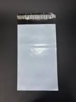 Курьерский пакет 10х20 см бело-серый без печати, без кармана