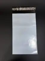 Курьерский пакет 10х20 см бело-серый без печати, без кармана