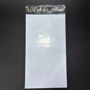 Курьерский пакет 10х25 см бело-серый без печати, без кармана