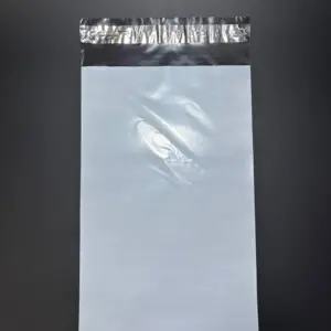 Курьерский пакет 11х21 см бело-серый без печати, без кармана