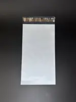 Курьерский пакет 12х35 см бело-серый без печати, без кармана