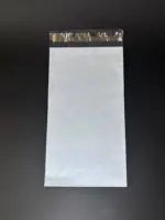 Курьерский пакет 12х35 см бело-серый без печати, без кармана