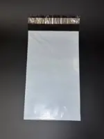 Курьерский пакет 15х30 см бело-серый без печати, без кармана