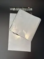 Курьерский пакет 20х30 см бело-серый без печати, без кармана