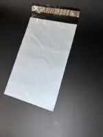 Курьерский пакет 20х30 см бело-серый без печати, без кармана