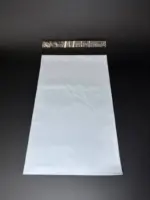 Курьерский пакет 20х40 см бело-серый без печати, без кармана