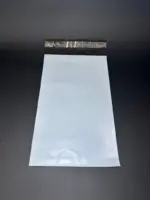 Курьерский пакет 20х40 см бело-серый без печати, без кармана