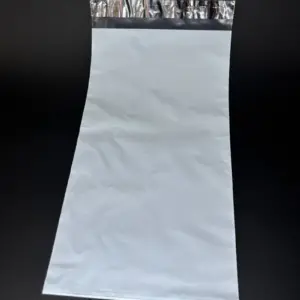 Курьерский пакет 20х45 см бело-серый без печати, без кармана