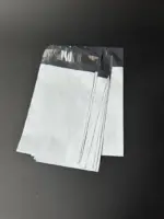 Курьерский пакет 8х15 см бело-серый без печати, без кармана