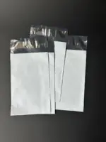 Курьерский пакет 8х15 см бело-серый без печати, без кармана