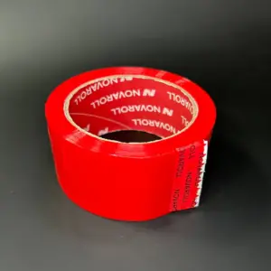 Скотч красный 66м намотка * 48мм ширина — Клейкая лента упаковочная красная 66 метров